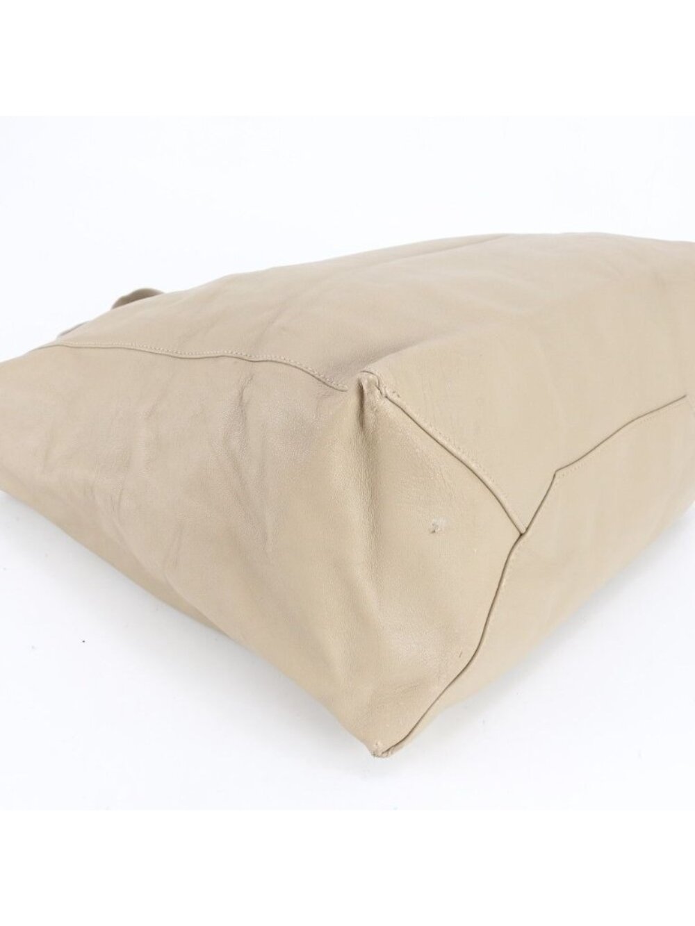 Celine Horizontal Cabas Leather Tote Shoulder Hand Beige - Picture 7 of 11